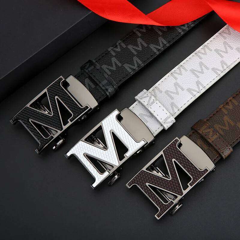Real leather luxury automatic buckle fashion trend business and women's universal jeans versatile belt for men Y260225