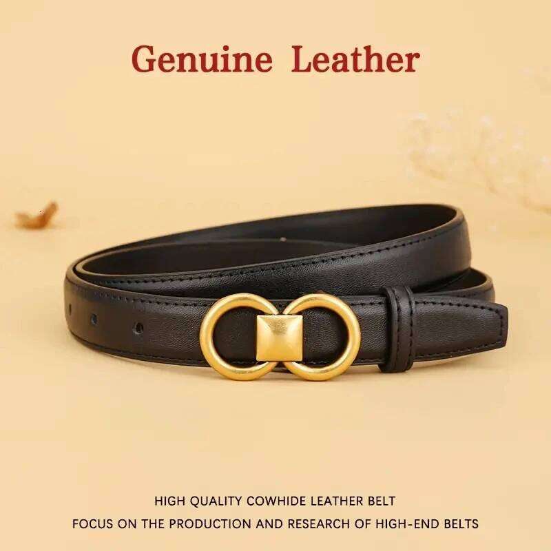 Genuine Cowhide Leather for New Versatile Decorative Suit Belt Fashionable Black Trendy Jeans Belts women Y260225