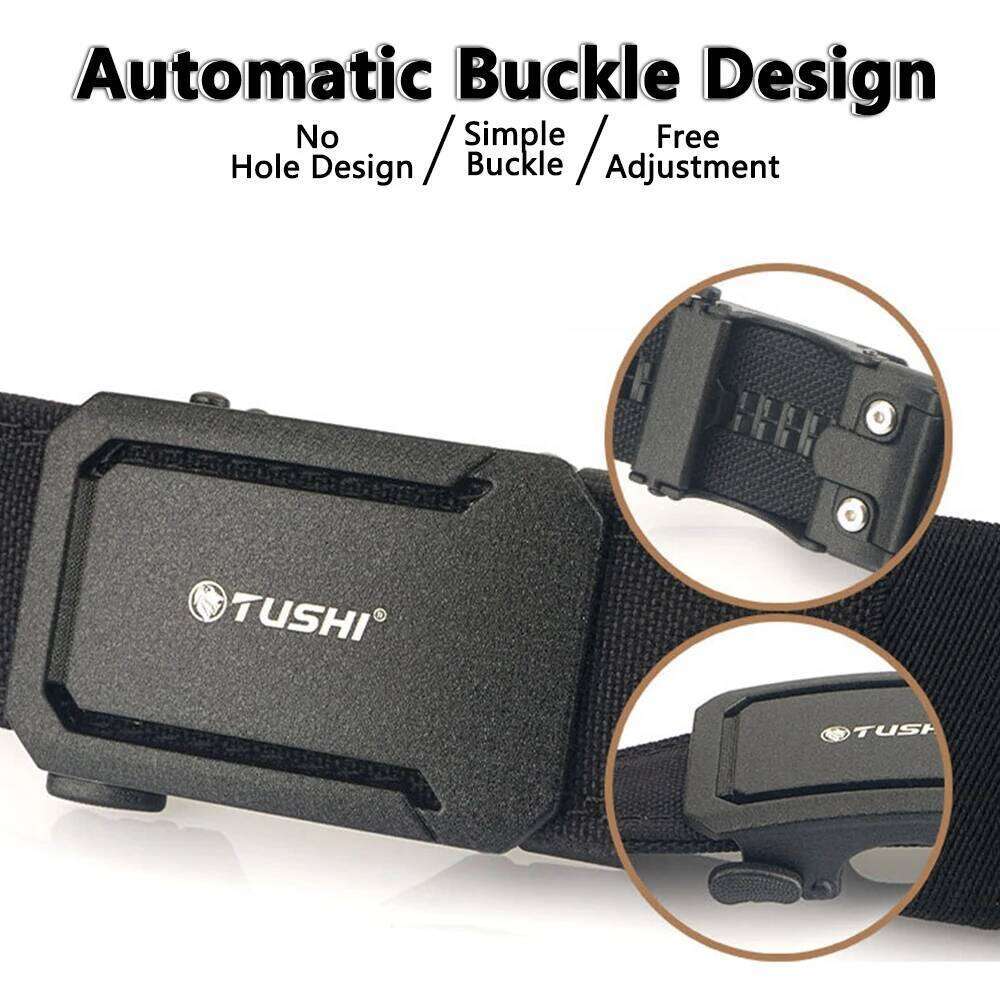 TUSHI Military Tactical for Men Sturdy Nylon Metal Automatic Buckle Police Duty Belt Outdoor Girdle IPSC Sports Accessories Y260225