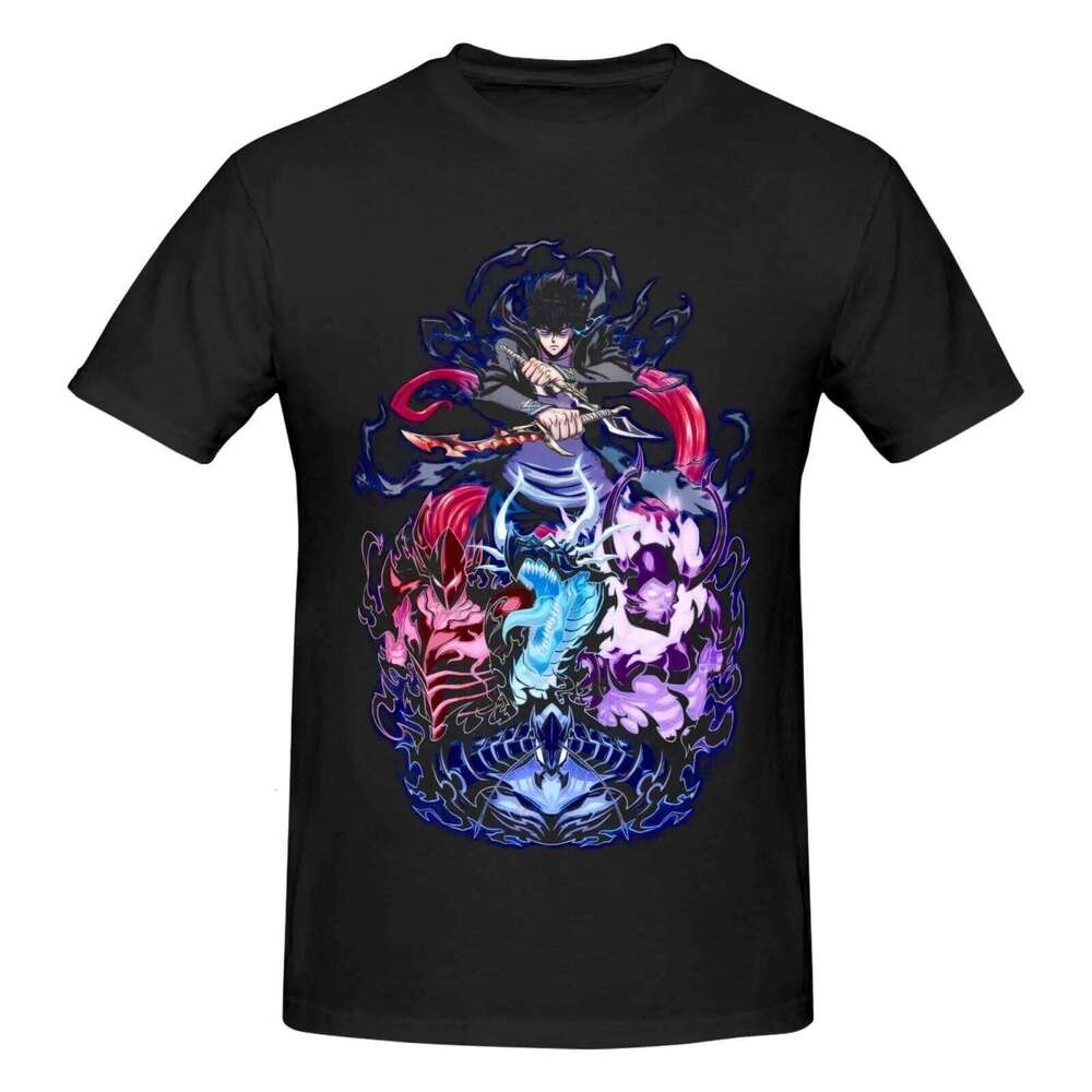 Solo Music Leveling Mens Soft Cotton Short Sleeved T-Shirt O Neck Casual Comfort Cool Clothing Harajuku Anime Clothes Graphic H260225