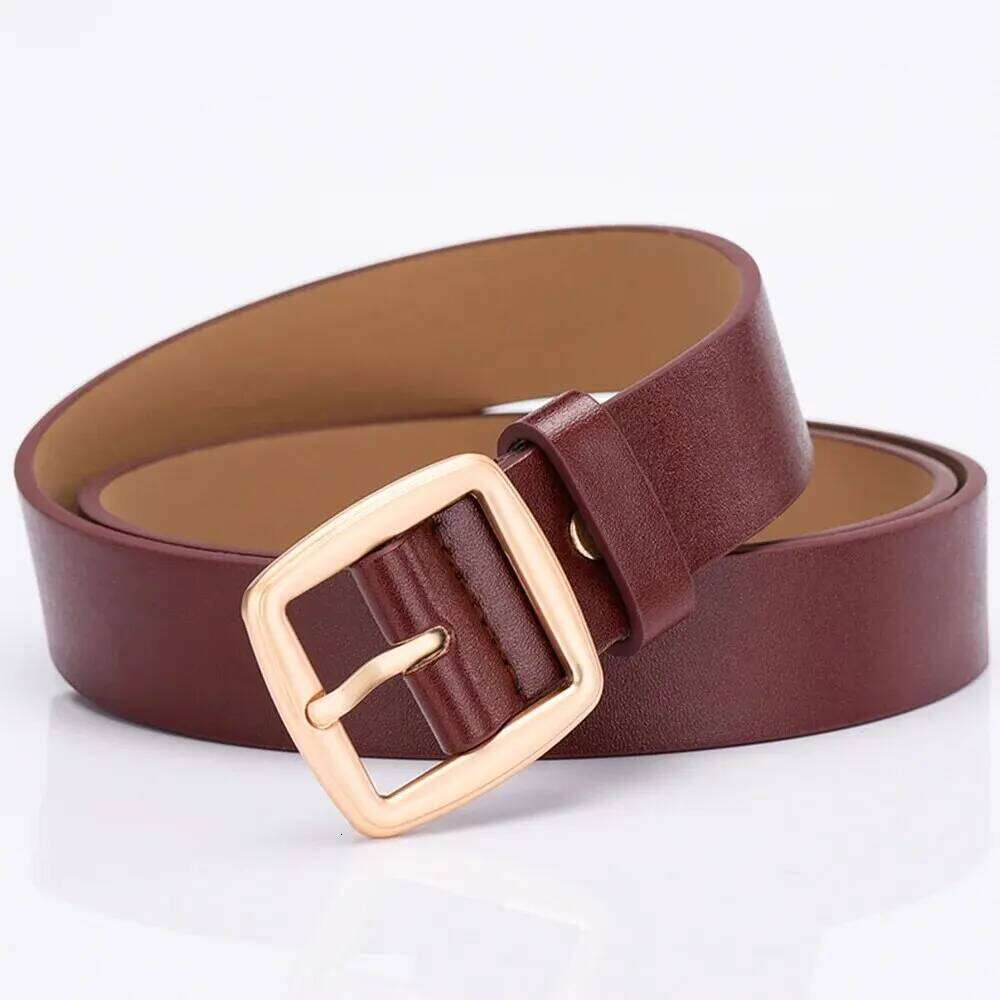 Women's Soft PU Leather Square Pin Buckle Jeans Belt Korean Version Chic Luxury Brand Ladies Vintage Female Waistband Y260225