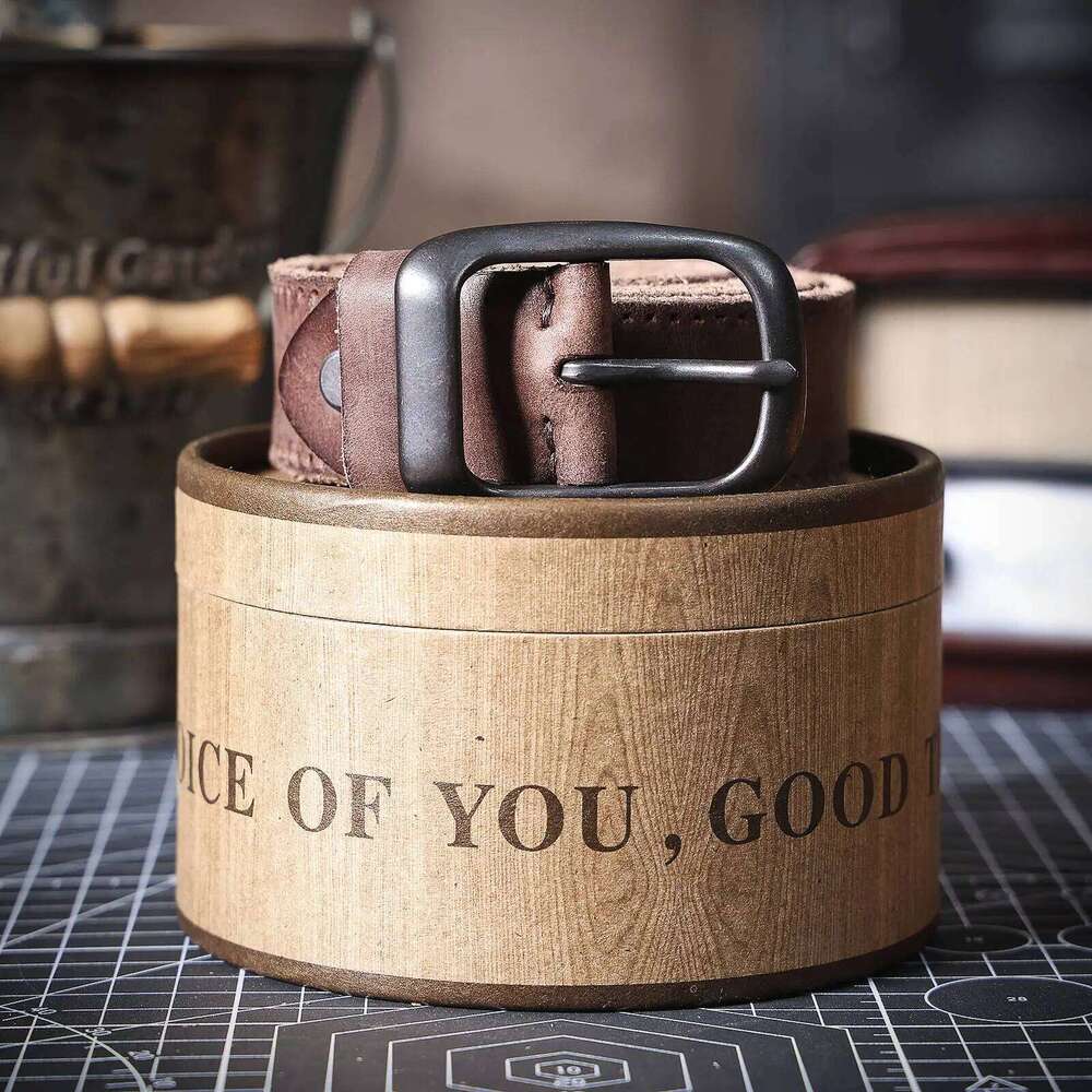 Genuine Cowhide Belt,Italian Thickened Leather With Gift Box,Retro Versatile Men's Denim Belt,Ideal Choice For Gif Y260225