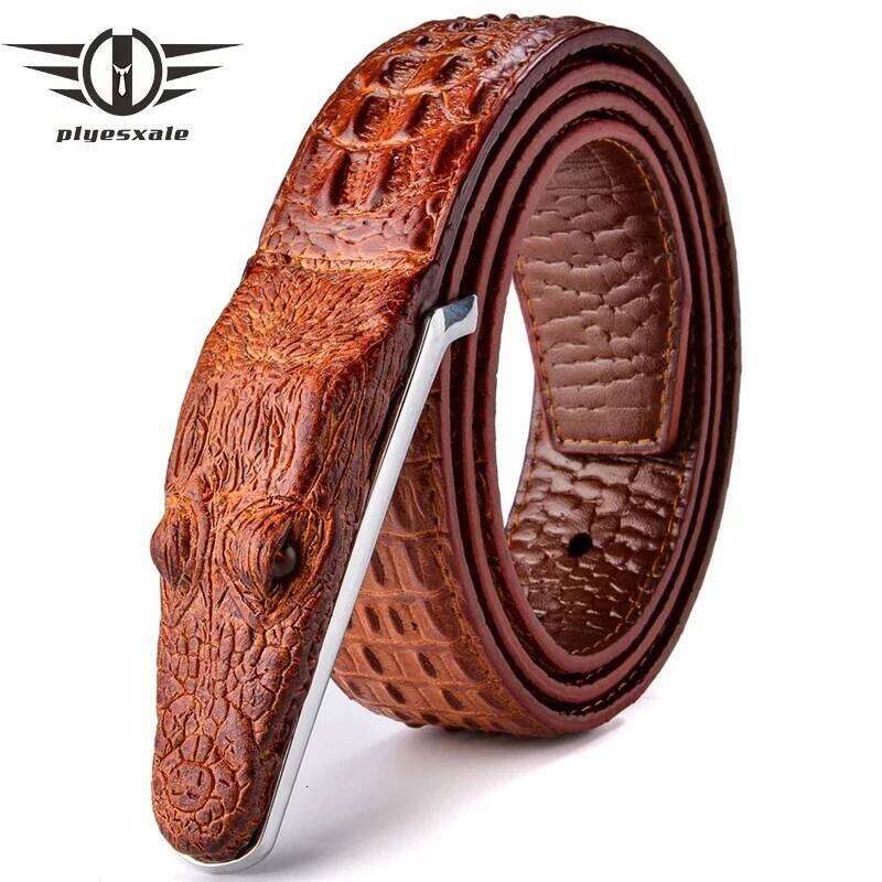 Plyesxale Brand Mens Belts Luxury Leather Designer Belt Men High Quality Ceinture Homme Crocodile Cinturones Hombre 2025 B2 Y260225