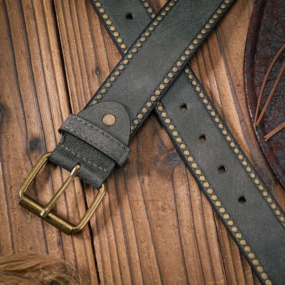 A men's and women's retro metal buckle casual style multi-color PU belt suitable for daily leisure four seasons send punch nail Y260225