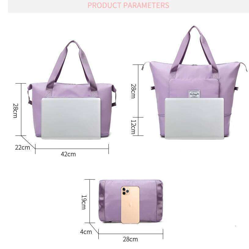 Foldable Extension Travel Luggage Women Multifunctional Dry Wet Separation Yoga Fitness Large Capacity Sport Bag Y260225