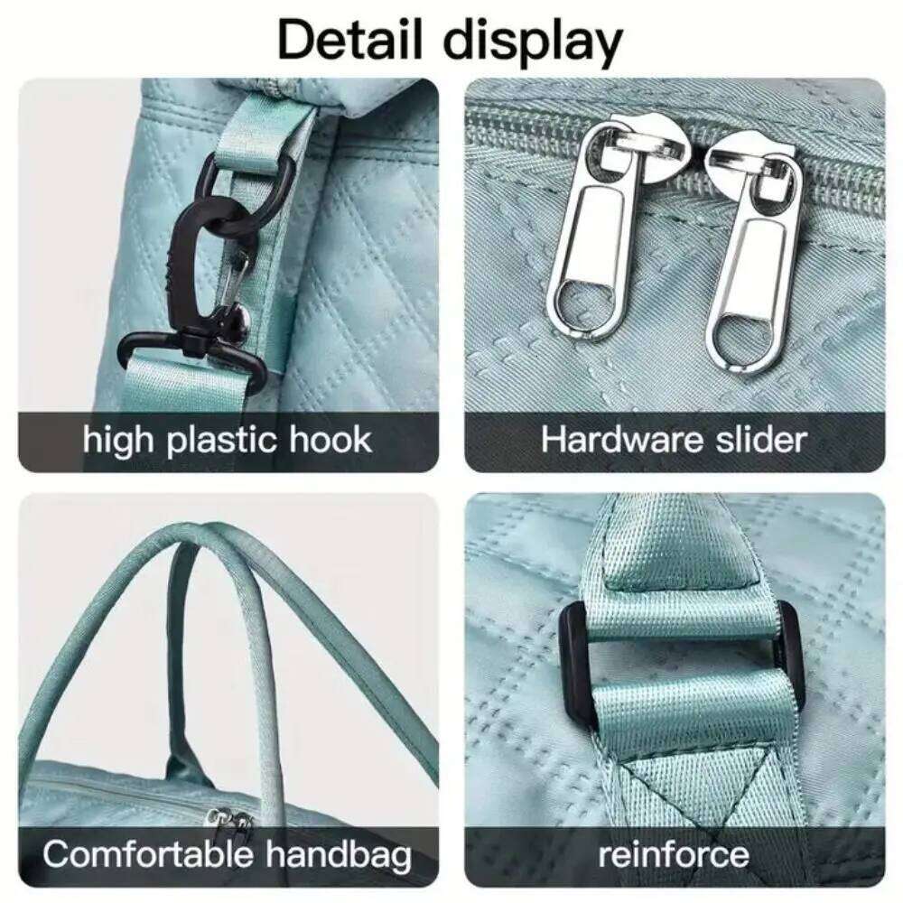 Oxford Cloth Travel Duffel Diamond Pattern with Wet Storage Waterproof Large Capacity Sports and Fitness Bag Y260225