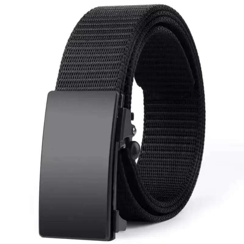 2pcs Men's Outdoor Leisure Sports Toothless Quick Release Automatic Buckle Quality Black Belt Y260225
