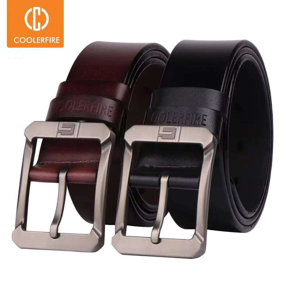 New Coolerfire genuine leather belts for men brand male pin buckle jeans Mens Belt Luxury Designer High Quality Leather belt Y260225