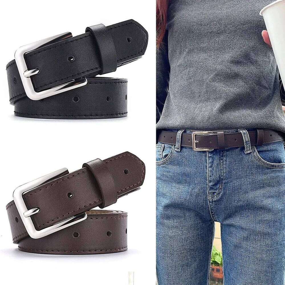 1pc New Women's Fashion Rectangle Buckle High Grade Soft PU Leather Trend Paired with Coat Jeans Lady Belt Y260225