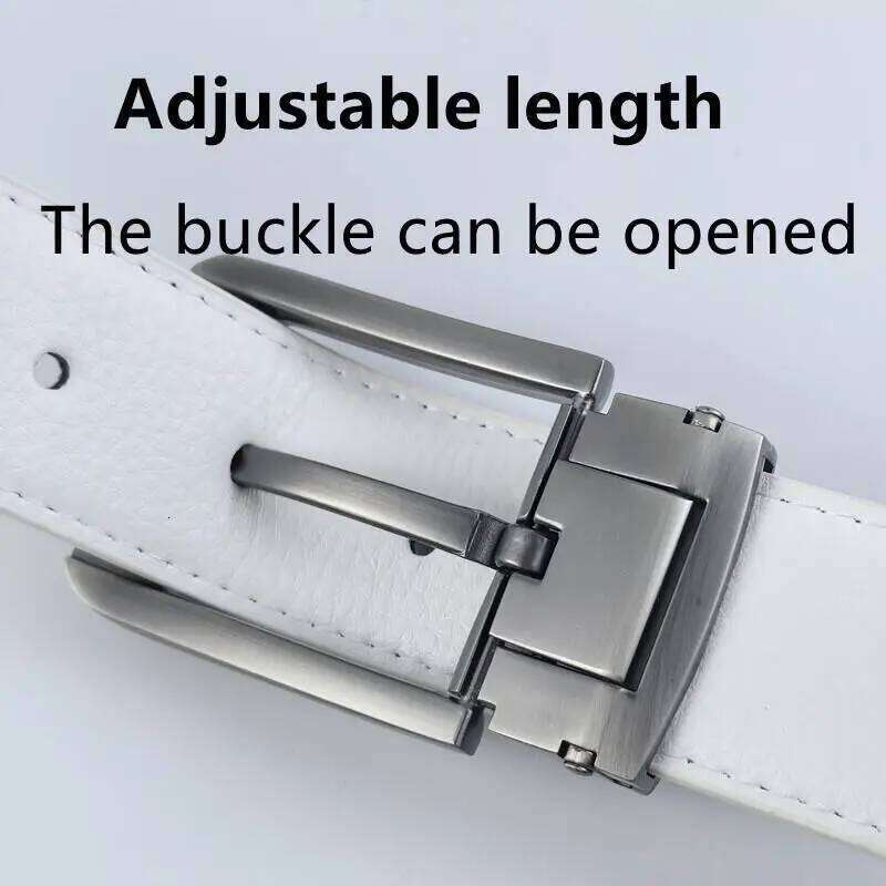Korean version Golf white leather Pin buckle youth pants casual original belt for men and women Y260225
