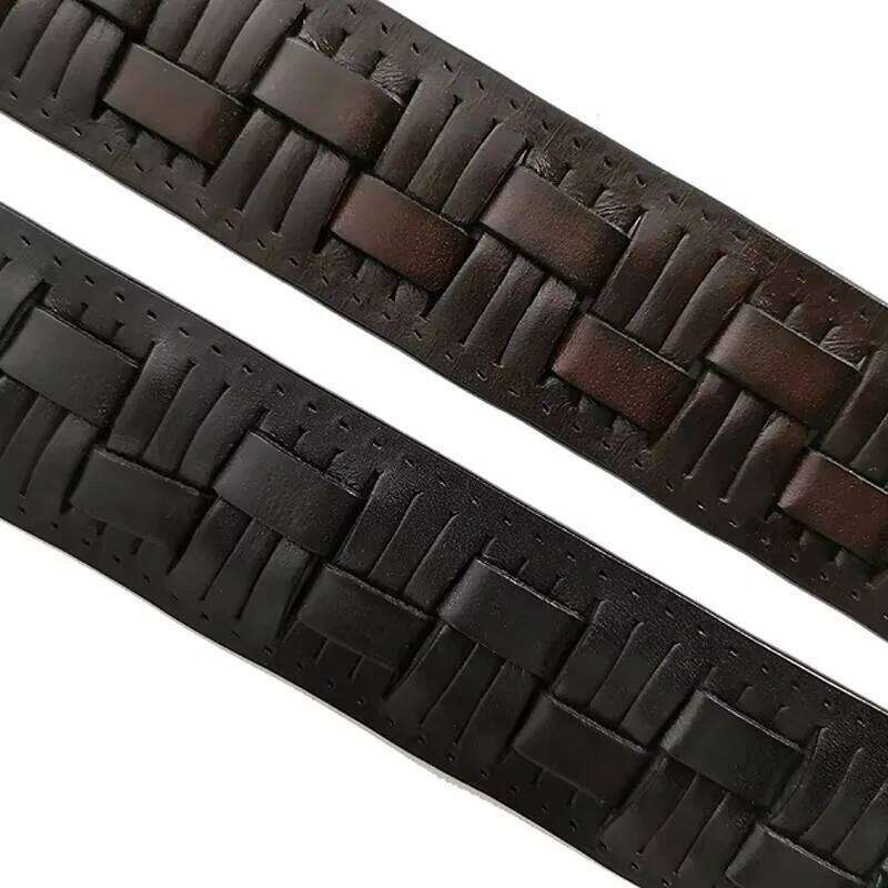 Genuine leather braided man Fashion belts luxury design waist strap male Quality first layer cow skin belt for jeans Y260225