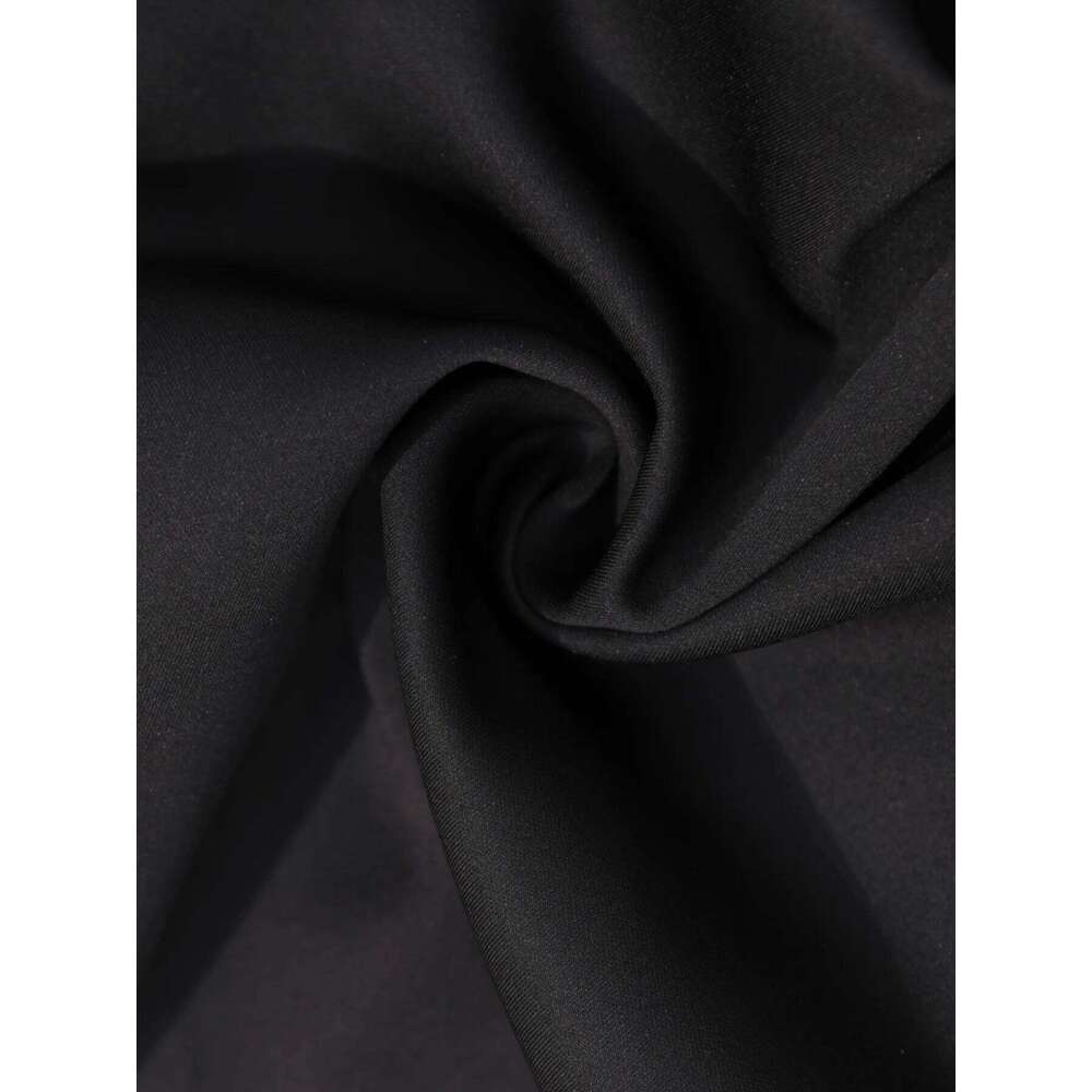 Elegant Solid Color Holiday Party Spring Autumn High Collar Slim Wide Hem Elastic Knitted Fabric Midi Long Sleeve Dress XJ260225