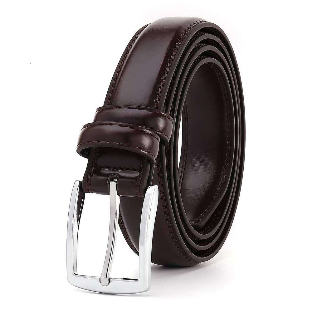 Fashionable Business Men's Belt, Durable Single Prong Buckle, Multiple Colors Available, Dark Color Series, Leather Belt for Dai Y260225