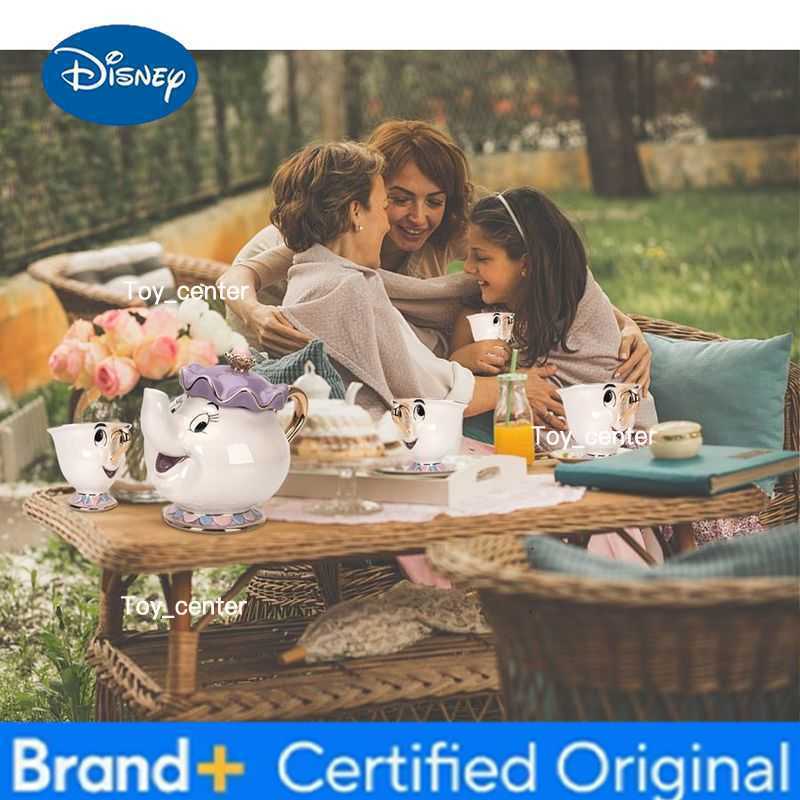 Cartoon New Beauty And The Beast Teapot Mug Mrs Potts Chip Tea Pot Cup One Set Lovely amp One Teapot and Four Chip Mug Tea Par H260225