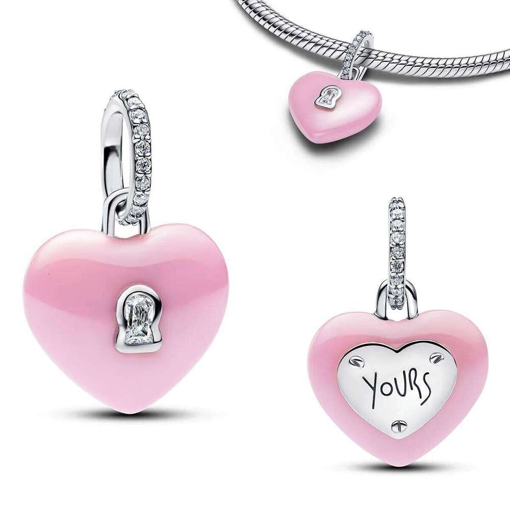 Heart Lock Enamel 925 Sterling Silver Golden Key Turtle Gem Crystal Heels Charms Sword Castle Beads Fit Bracelet Necklace Gift