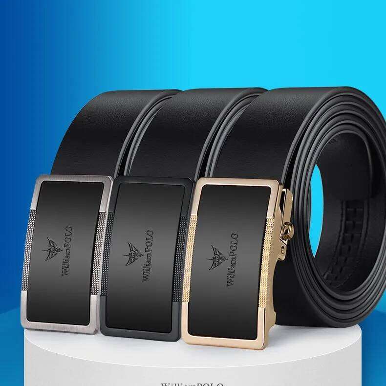 WILLAIAMPOLO New automatic buckle men's belt casual business versatile cowhide waistband men Y260225