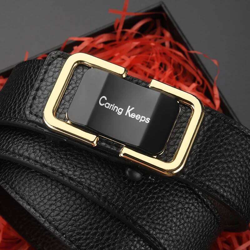 1pc Fashion Business Men'S Genuine Luxury Brand Automatic Buckle PU Leather Soft With Cargo Pants Jeans Belt Y260225