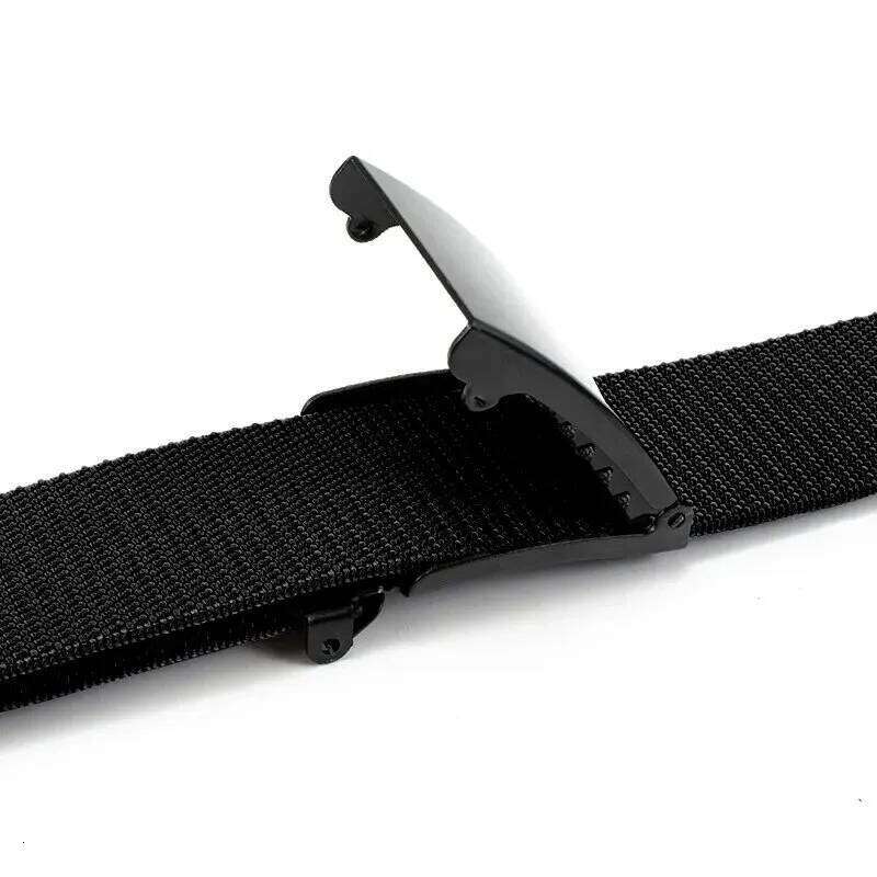 Men's Nylon Tactical Metal Buckle Elastic Outdoor Training With Pants Jeans Belt Leisure Woven Belts Unisex Y260225