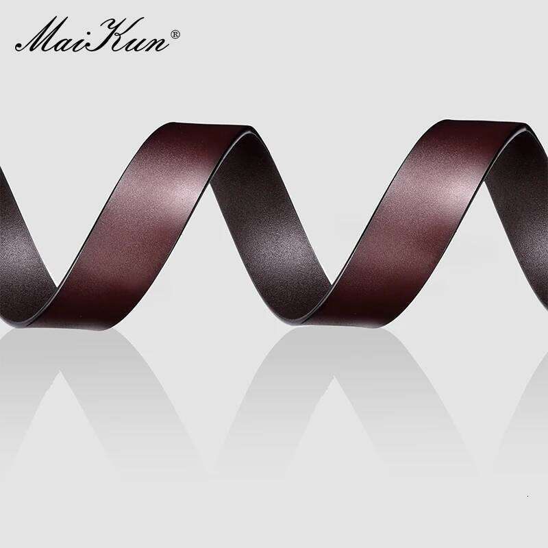 Maikun Genuine Leather Men's Large Size Casual Alloy Pin Buckle Business Suit Belt Father's Day Present Gift Y260225