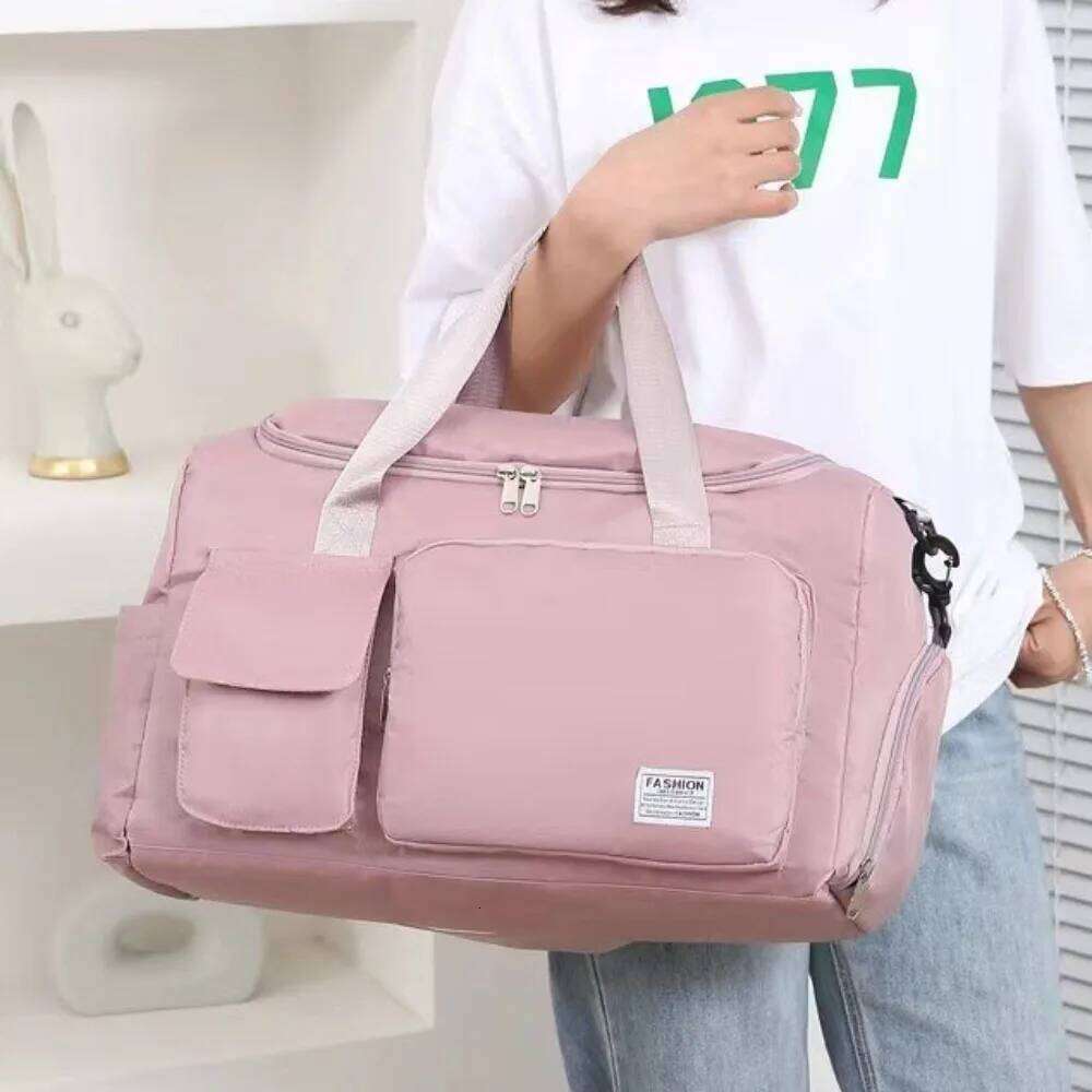 Zipper Oxford Travel Luggage Sturdy Foldable Nylon Duffle Bag Multi Layered Solid Color Large Capacity Handbag Sports Y260225