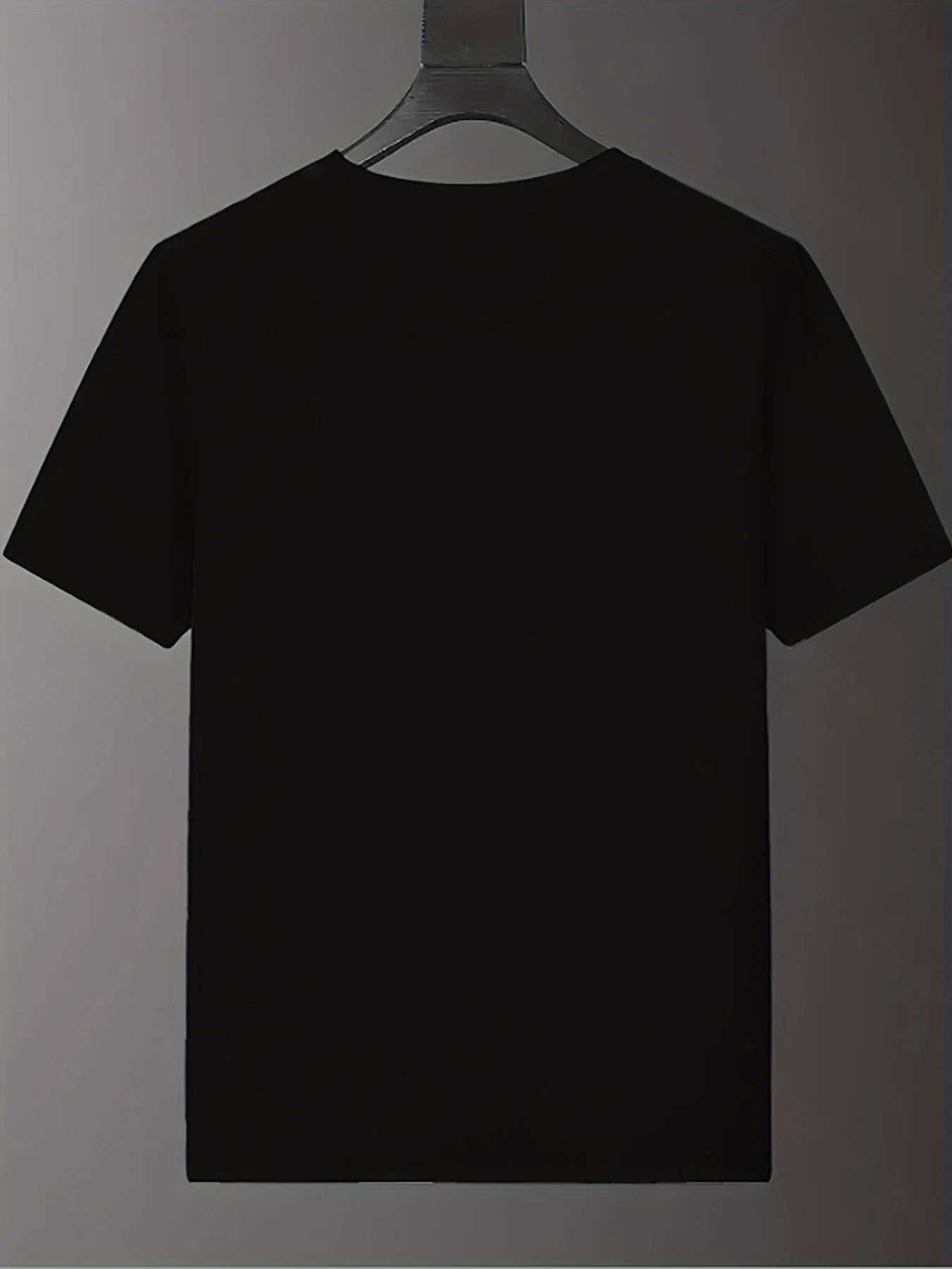 Men's Modern Monogram Print Crew Neck T-Shirt | Premium Cotton Casual Short Sleeve TeeT260225