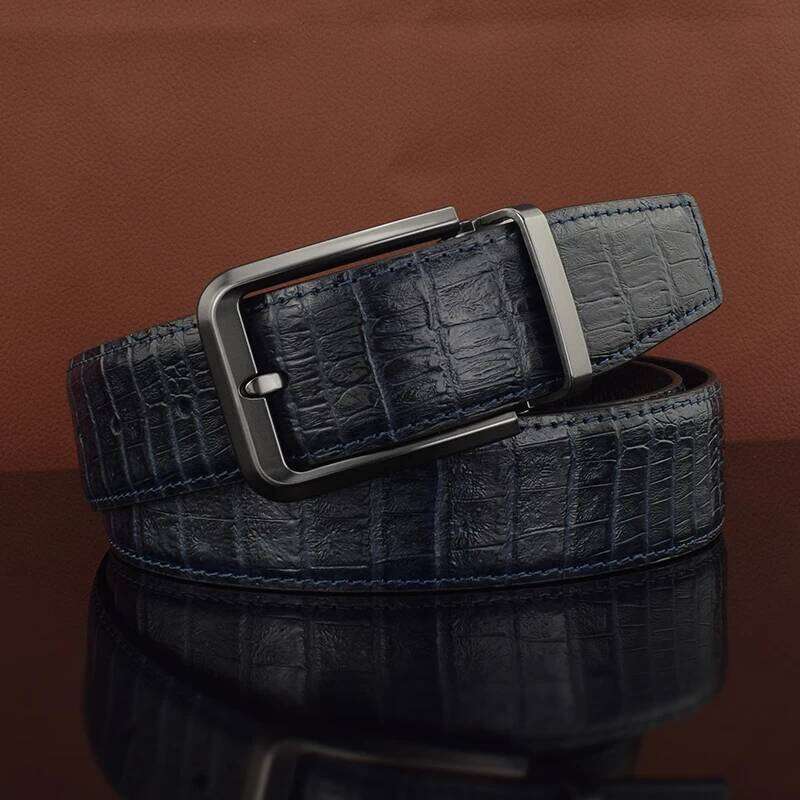 Cowhide Pin Men's Single Layer Perforated Waistband Brown Buckle Jeans Men Business Leather Belt Y260225