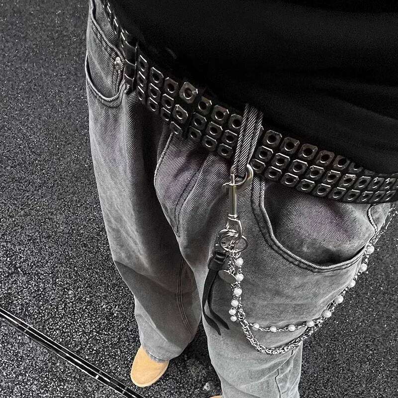 High Quality Hollow Rivet Designer Belt For Men And Women Gothic Accessories personality Punk Style Ideal choice for Gift Jeans Y260225