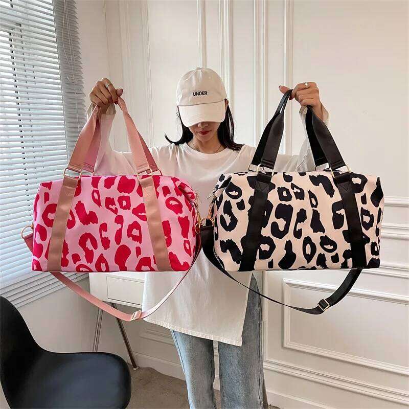 Women's Carry-On Travel with Animal Print Nylon Large Capacity Sports Gym Weekend Overnight Bag Carry on Luggage Y260225