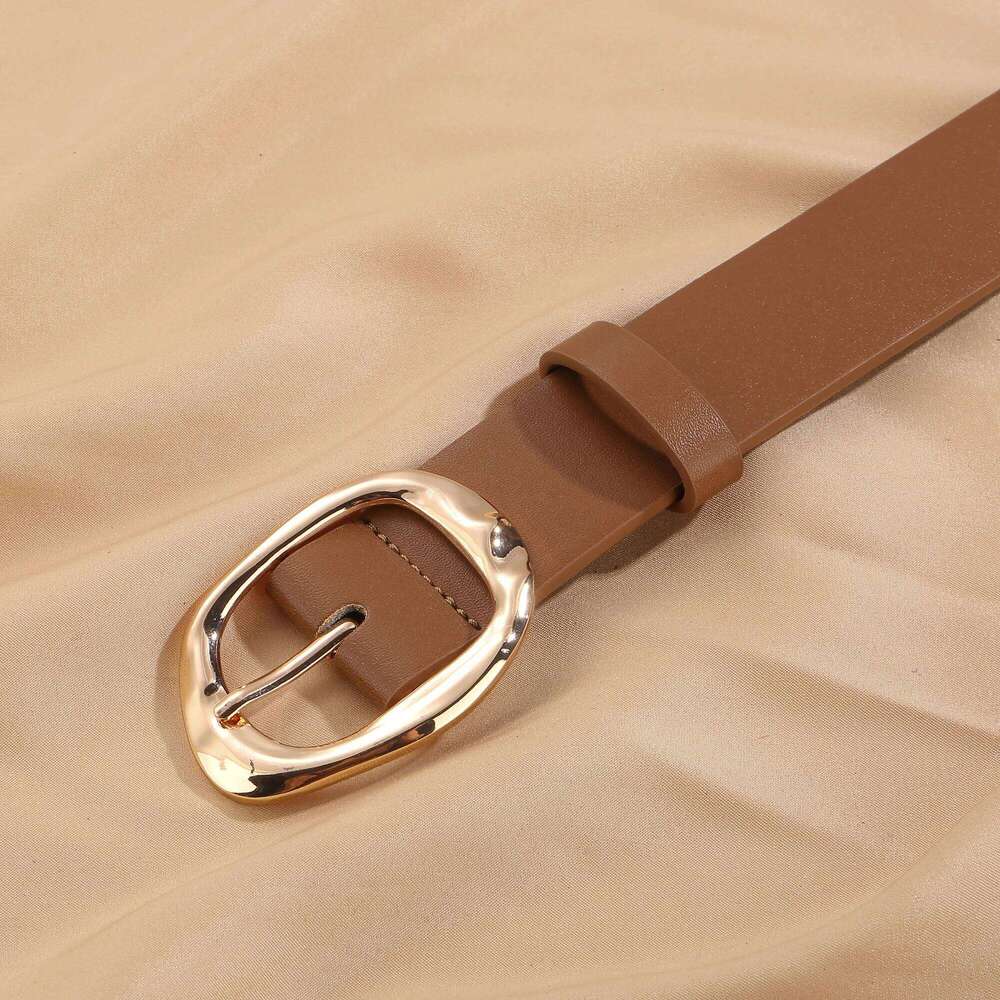 Women's Fashion Wide PU Leather 3.3cm with Metal Geometric Pin Buckle Retro Style Waist Belt for Jeans Pants and Skirts Y260225