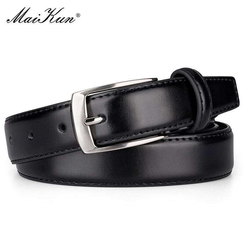 Maikun Fashion Genuine Leather Men's Alloy Pin Buckle Casual Large Size Business Belt For Men Y260225