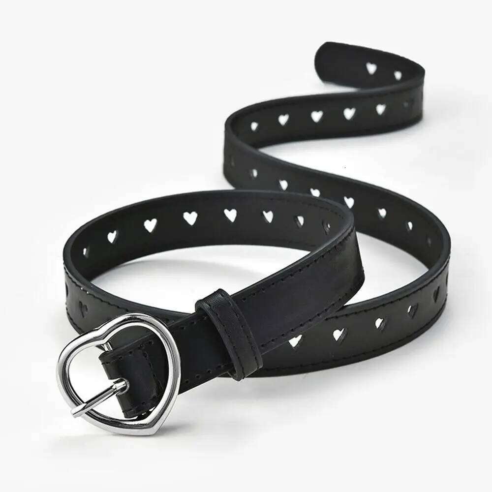 Children Peach Buckle Cute Fashionable Waistband Love Heart Eyelet Decoration Waist Belt Y260225