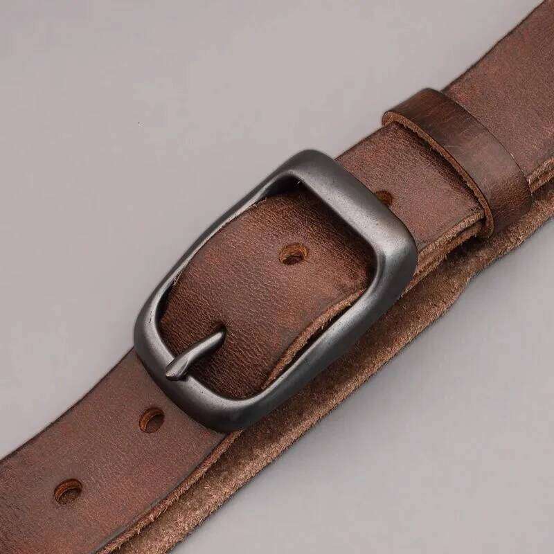 Top Quality Cow Genuine Leather Men's Cowhide Strap Male Automatic Belts For Men Alloy Buckle Belt Y260225