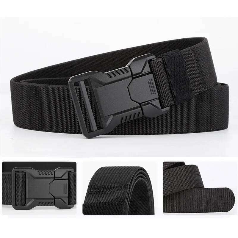 1Pcs Men's Canvas Belt - Sporty Style, Quick Release Plastic Buckle, Casual Training and Jeans Accessories Y260225