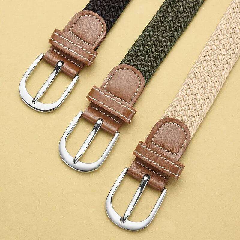 Casual Woven Elastic Outdoor Sports Climbing Work Belt Jeans Suit Pants Men's and Women's Universal Y260225