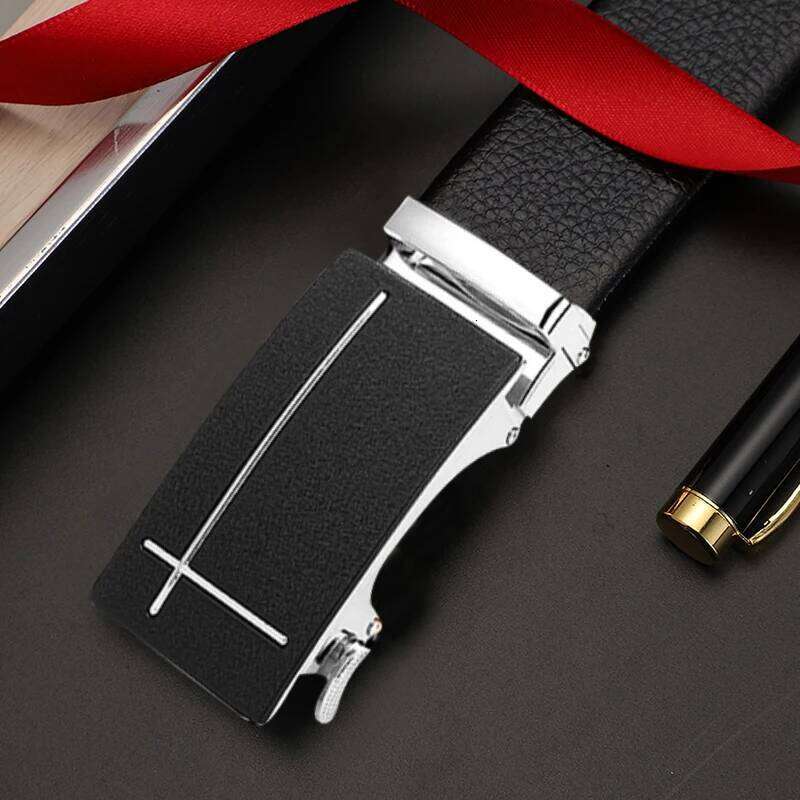 JIFANPAUL New Fashion Automatic Buckle Business Genuine Leather Jeans High Quality Men's Belt No Gift Box Y260225