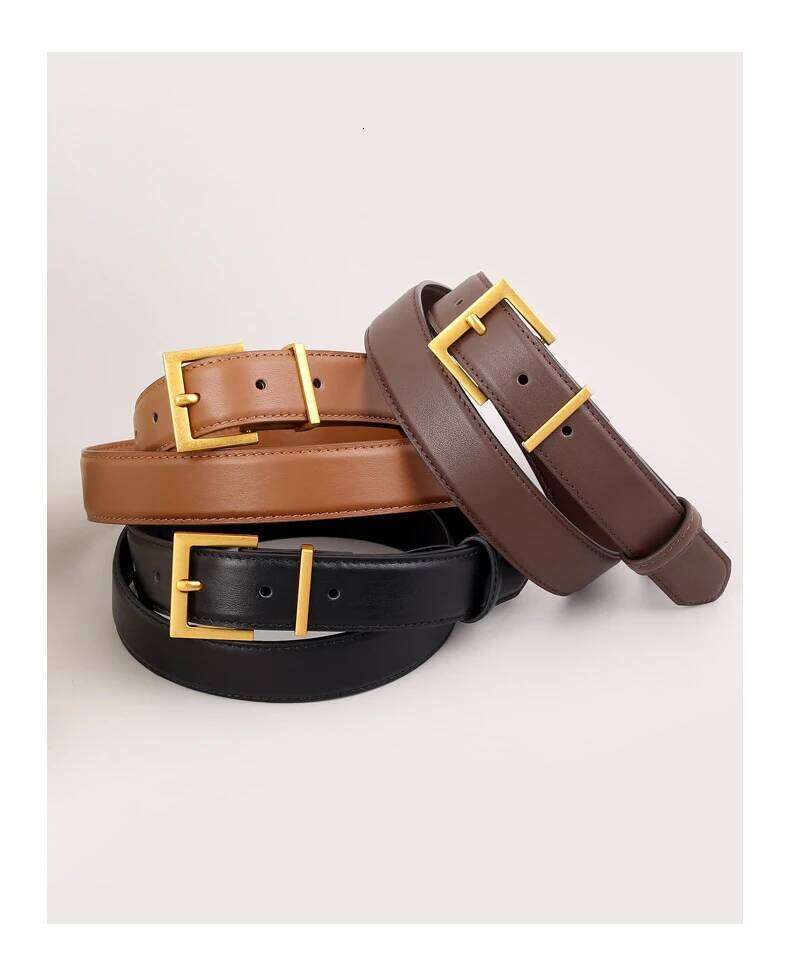 New Luxury Genuine Leather Belt for Women Jeans Casual Dress Square Alloy Buckle Ladies Trendy Belts Fashion Waistband Y260225