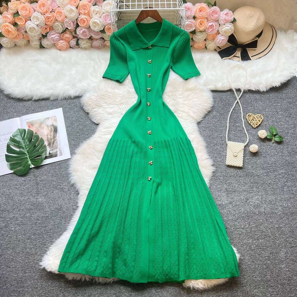 YuooMuoo Women 2025 New Brand Fashion Elegant Patchwork Big Swing Knitted Long Lady Luxury Shirt Sweater Dress Robe XJ260225