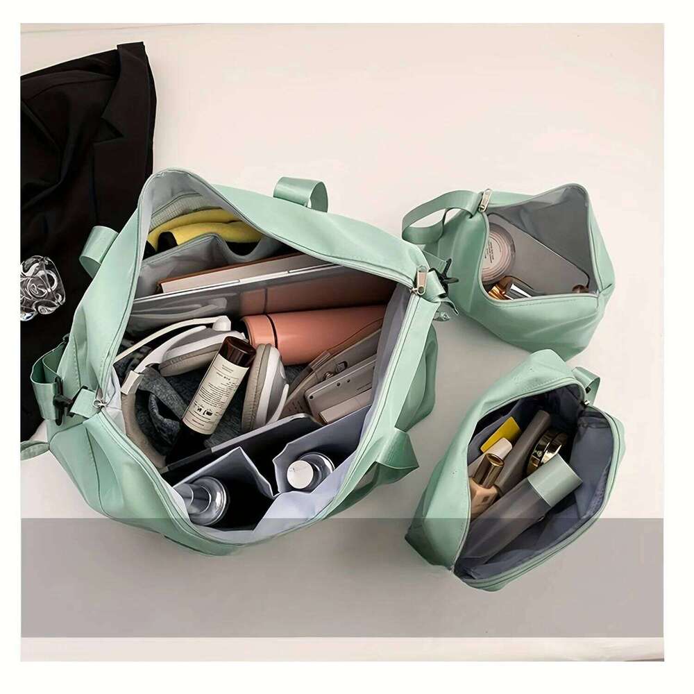 3PCS nylon travel set, large-capacity fashionable luggage sports and fitness bag crossbody bag, suitable for daily use Y260225