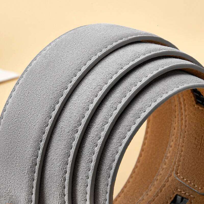 Men's fashionable business belts Genuine luxury brand metal alloy buckle High quality soft belt with casual pants jeans Y260225