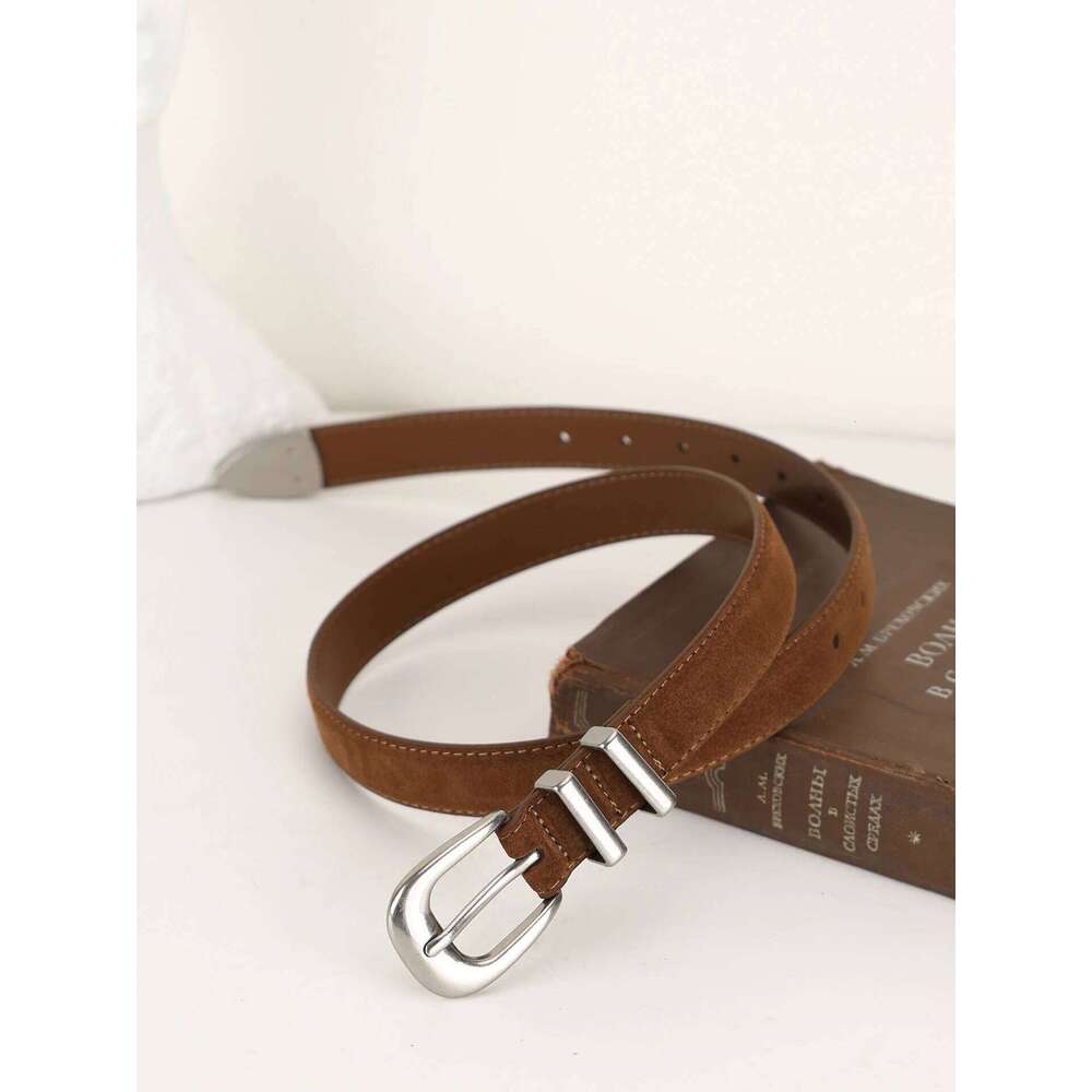 Western Women Suede Leather Waist Pants Work Jeans Skirt Ladies Adjustable Teen Dress Buckle Belt Y260225