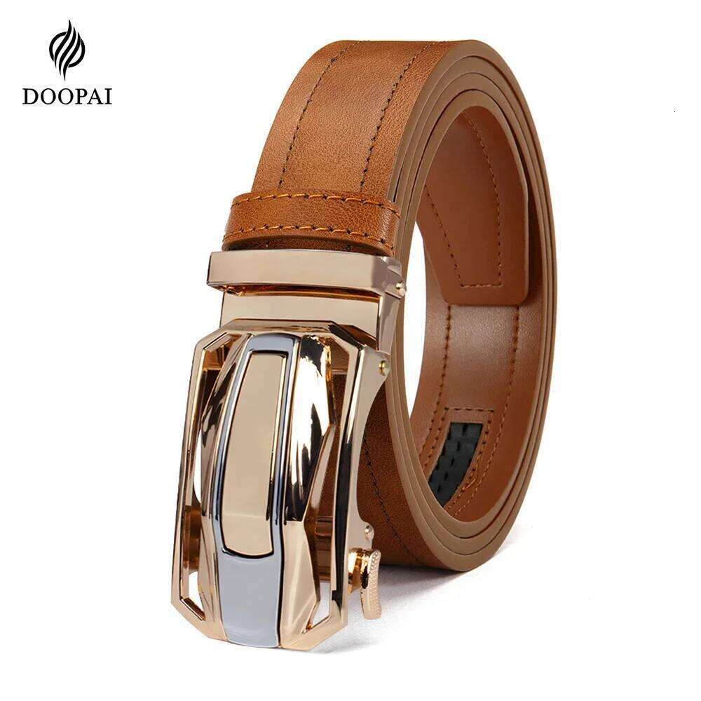 Automatic Buckle Luxury Brand Belts Men Leather Strap Casual Business For Men's Gifts Winter Y260225