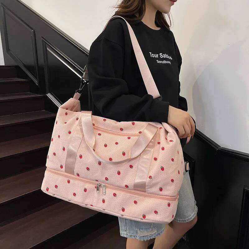 1pcs Large Capacity Travel Duffel Portable Sports Gym Lightweight Yoga Bag Short Trip Luggage Tote with Handheld Design Y260225