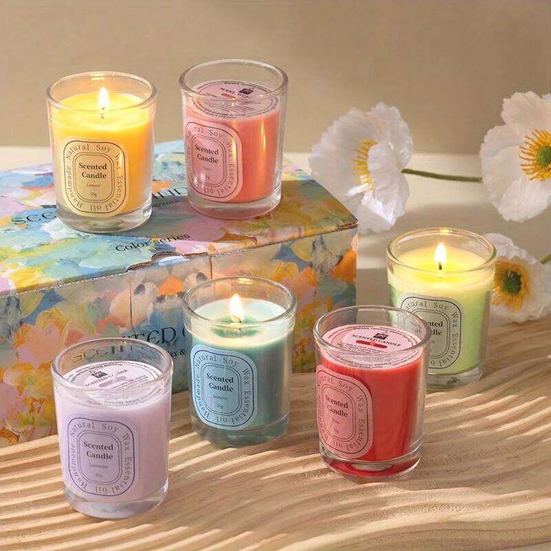 1/2 PCS Scented Candles Multi-Color Soy Wax Votive Home Decoration Candle Gifts Baskets for Valentines Day Christmas H260225