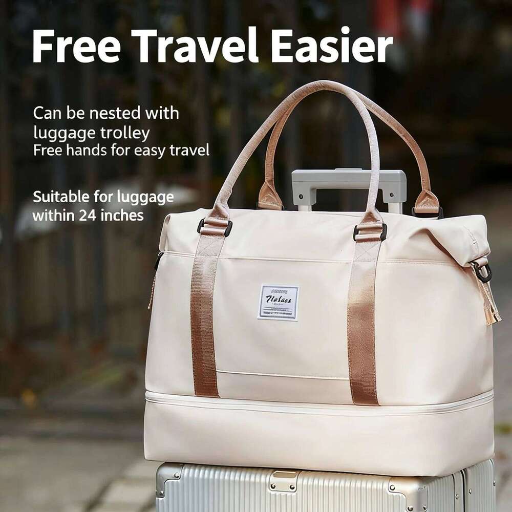 Tote Lightweight Handbag with Shoe Compartment, Large Capacity Crossbody Shoulder Cabin Travel Bag, Sports Bag Y260225