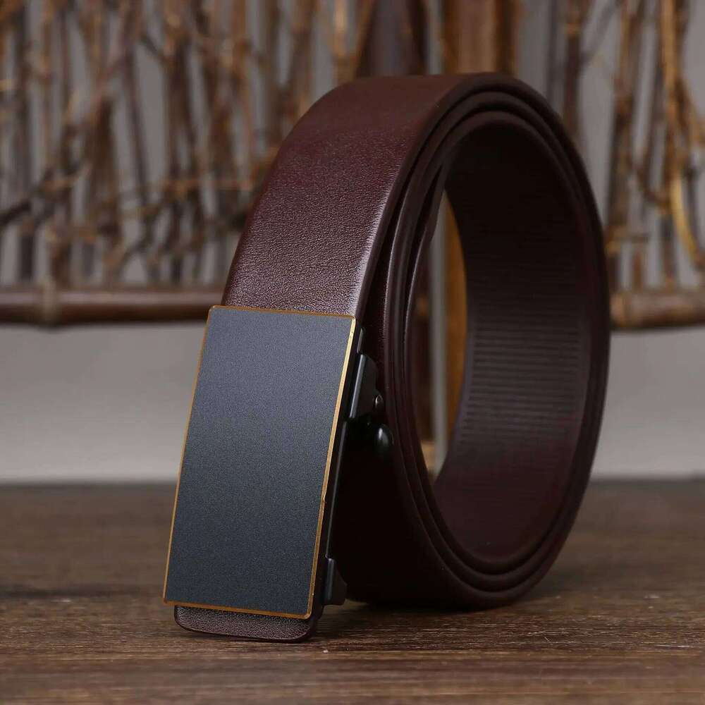 3.5CM Thick Cowhide Genuine Leathe Jeans Business Toothless Automatic Buckle Belt Men High Quality Luxury Male Strap Cintos Y260225