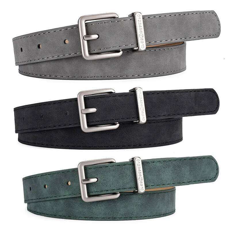 Suede Leather Pu Women's Belt Fashionable Casual All-match Jeans Accessories Girdle Gothic Retro Silver Pin Buckle Waistband Y260225