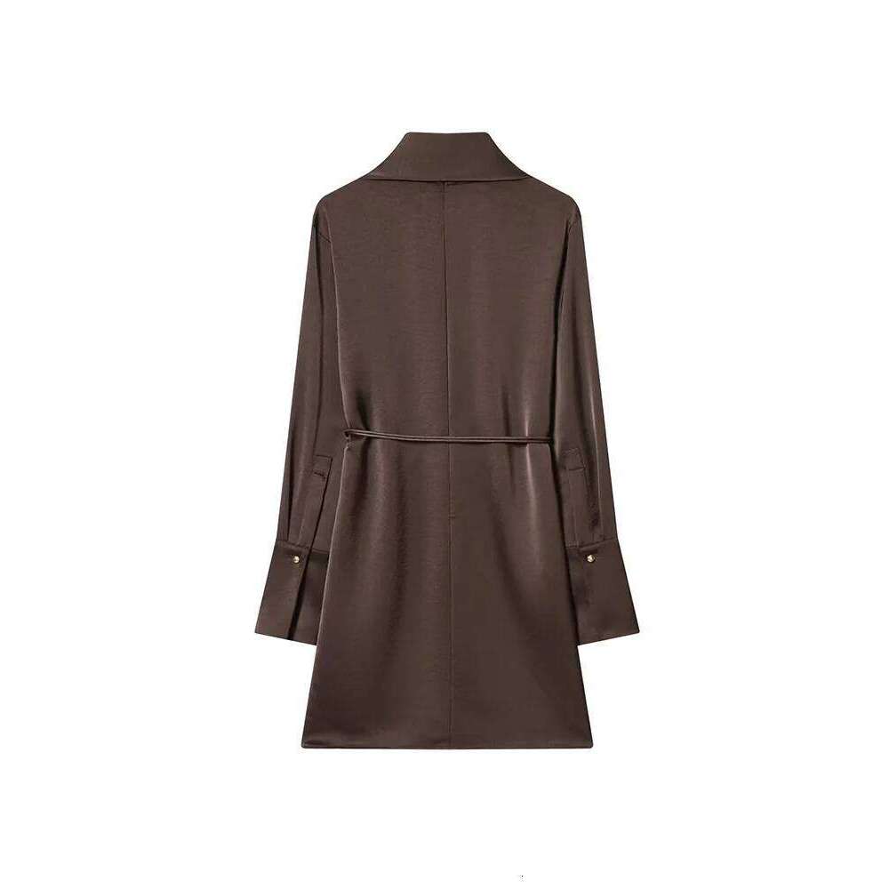 TFMLN New Arrivals Women's Half High Neck Long Sleeve Slim Fit Belt Decoration Temperament Elegant Short Dress XJ260225