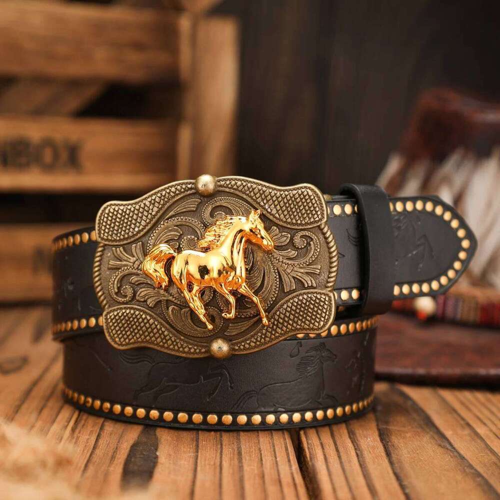 A casual, individual retro a clothing accessory PU brown belt, metal buckle, suitable for both men and women Y260225