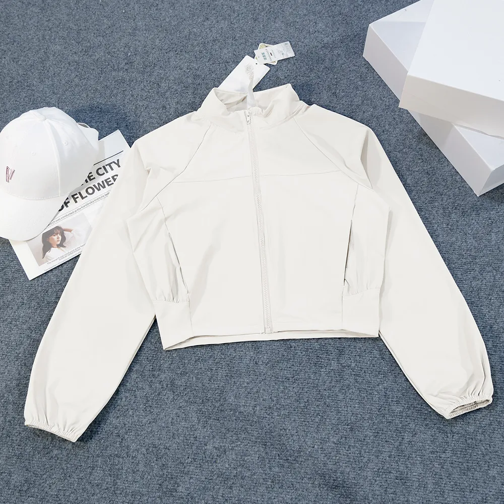 Designer Women Yoga Jacket Sports Coat Windproof Yoga Clothes Quick-drying Long Sleeve Top Zipper Fitness Gym Outfit Luxury