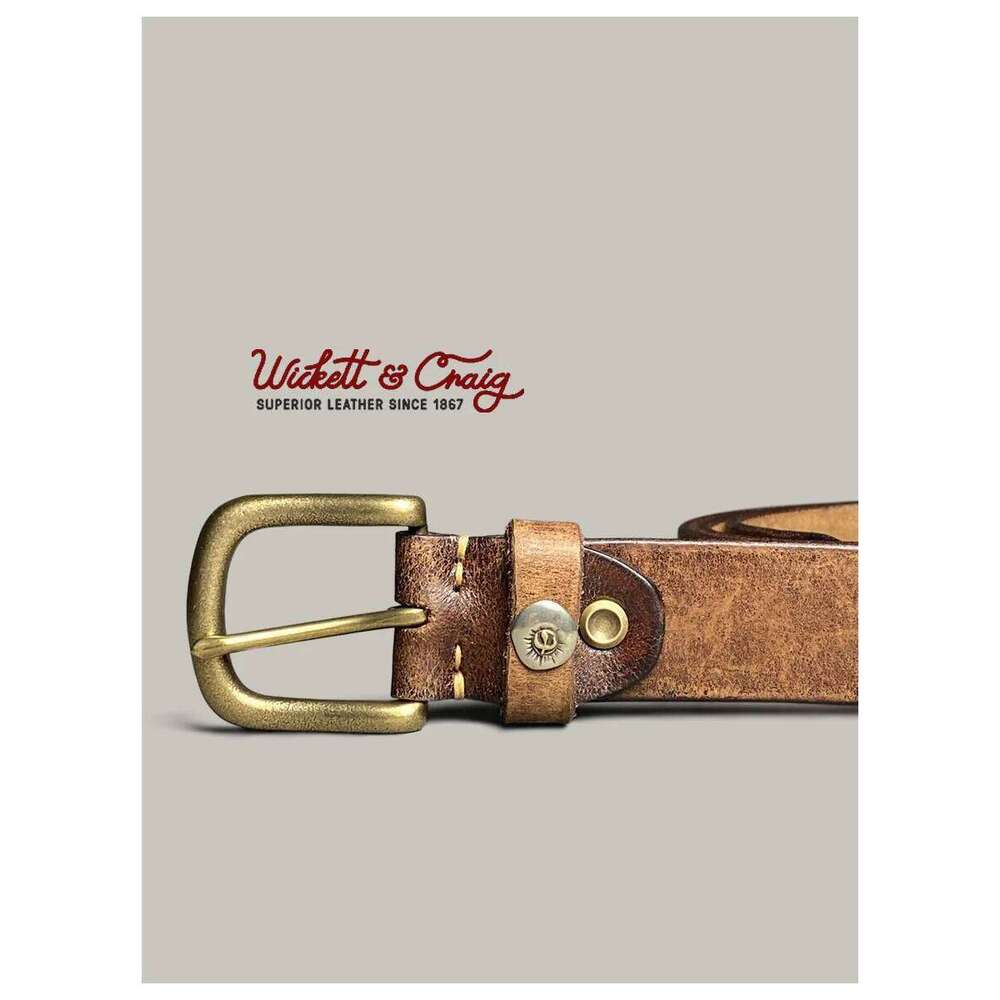 Niche Takahashi Logo Men's Vegetable Tanned Pure Cowhide Retro Casual Belt, Handmade Leather Jeans Belt Y260225